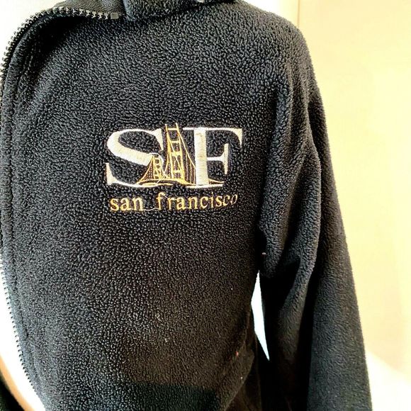 San Fran Embroidered Jacket Small Fleece Hooded - Picture 2 of 3
